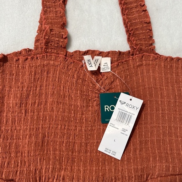 Roxy Adventure Bound Woven Tank Jumpsuit Rust Orange Size L NWT - Picture 6 of 10